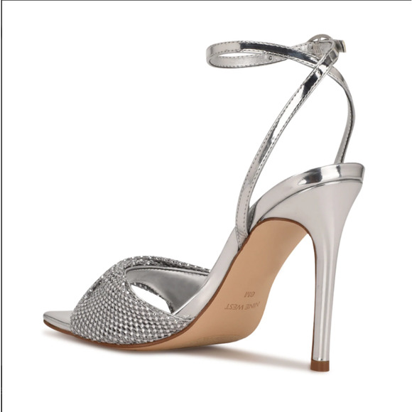 Nine West Twinkle High Heel Drag Dancer Burlesque | Sliver Grey | Women Size 7 - Picture 4 of 8